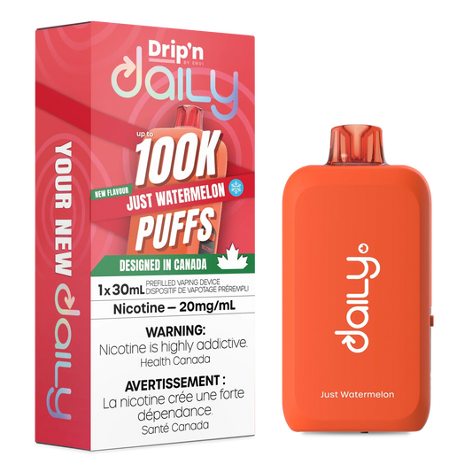 Just Watermelon : Drip'n Daily Disposable Vape| 30mL 100K Puff | 20 mg Nicotine