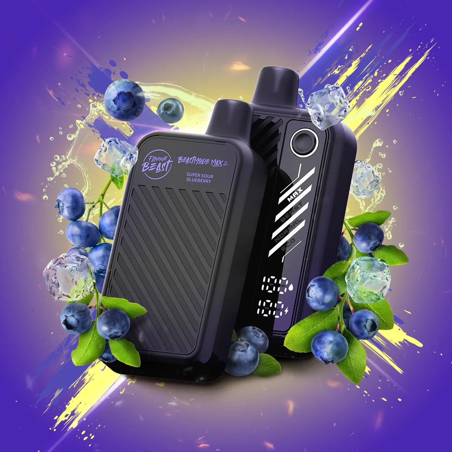 Super Sour Blueberry - Flavour Beast Mode Max 2 Disposable Vape | 50k Puffs | 20MG