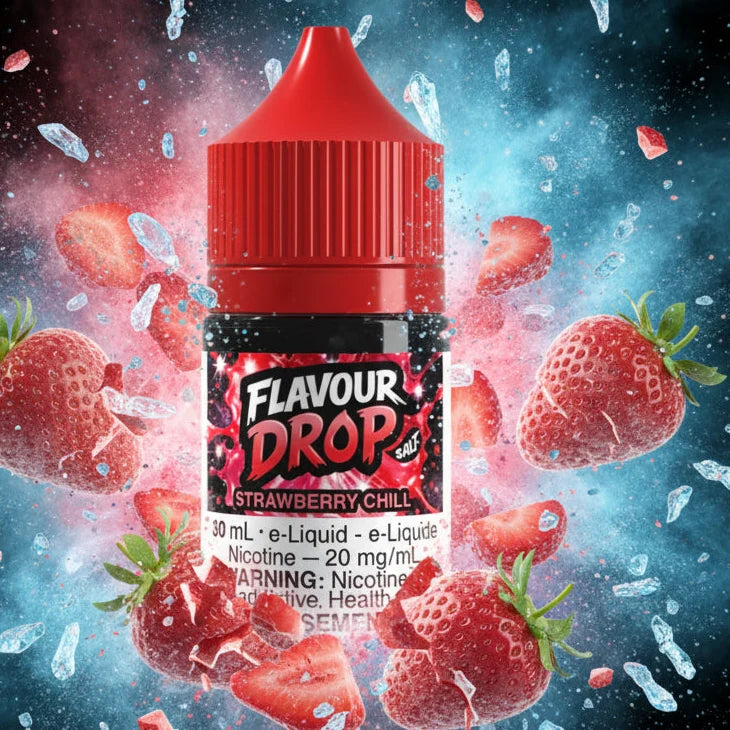 STRAWBERRY CHILL By Flavour Drop E-Liquid (30ML SALT) 20 mg Nicotine