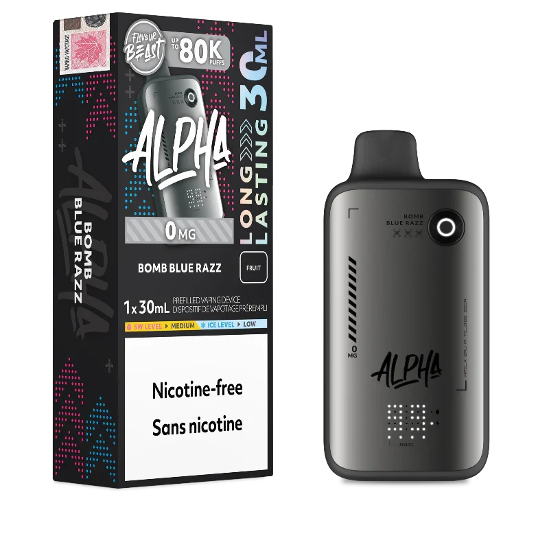 Bomb Blue Razz - Flavour Beast Alpha 80K Disposable Vape - Zero Nicotine ( Nicotine free Vape )