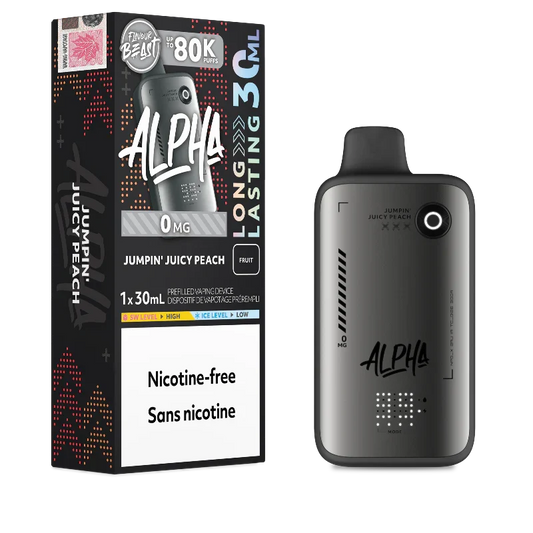 Jumpin' Juicy Peach - Flavour Beast Alpha 80K Zero Nicotine Disposable Vape (30ML)
