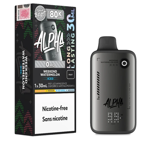 Weekend Watermelon Iced - Flavour Beast Alpha 80K Zero Nicotine Disposable Vape 