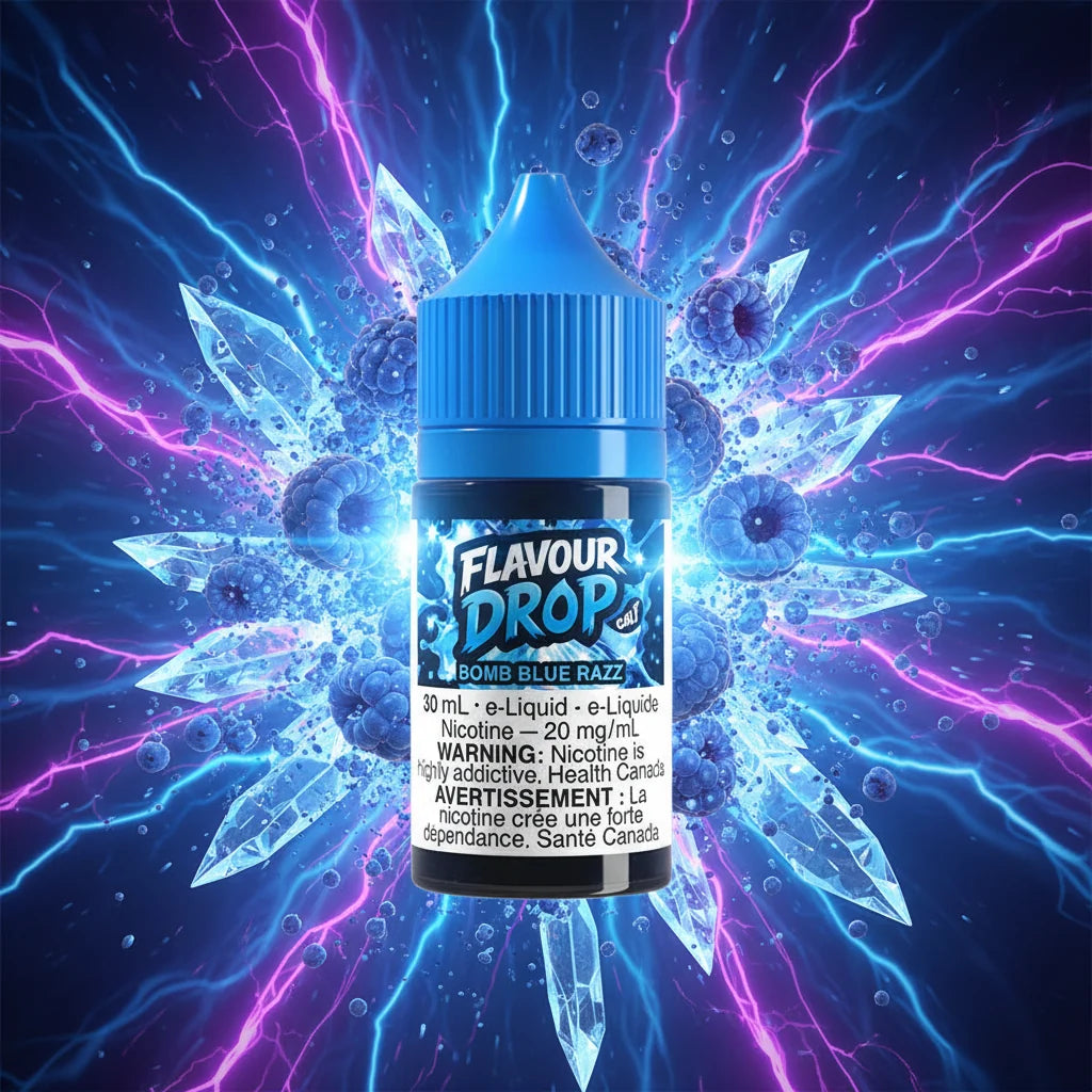 Bomb Blue Razz By Flavour Drop E-Liquid (30ML SALT) 20 mg Nicotine