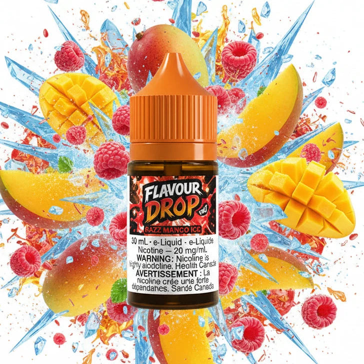 Razz Mango Ice By Flavour Drop E-Liquid (30ML SALT) 20 mg Nicotine