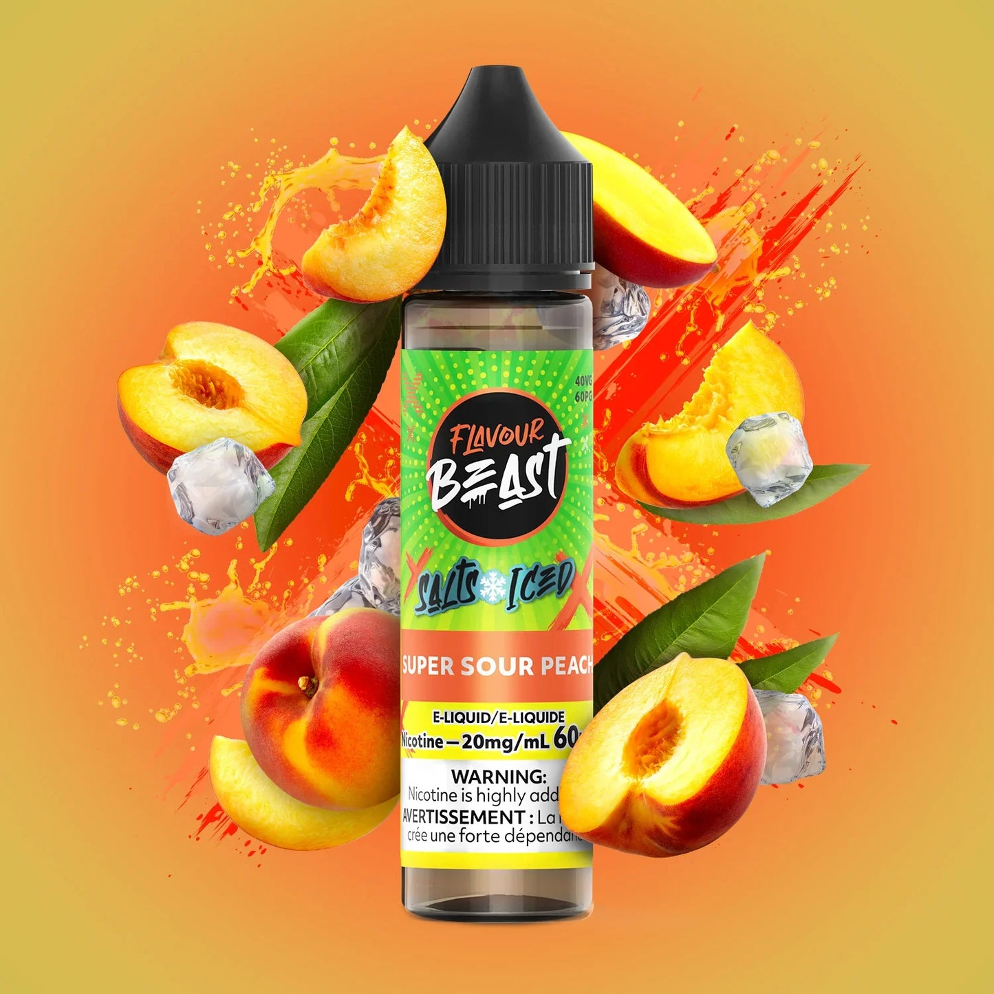 Super Sour Peach Salt Iced - Flavour Beast E-Liquid 