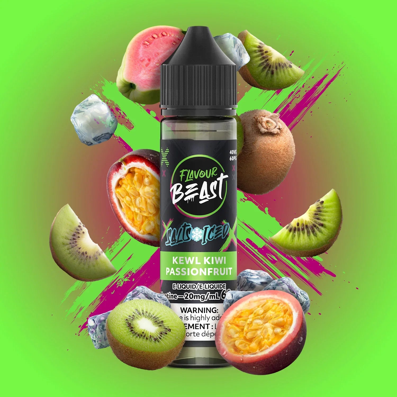 Flavour Beast E-Liquid - Kewl Kiwi Passionfruit (Iced)