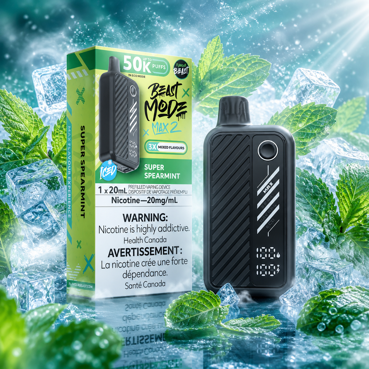 Flavour Beast Mode Max 2 50k Disposable Vape - Super Spearmint