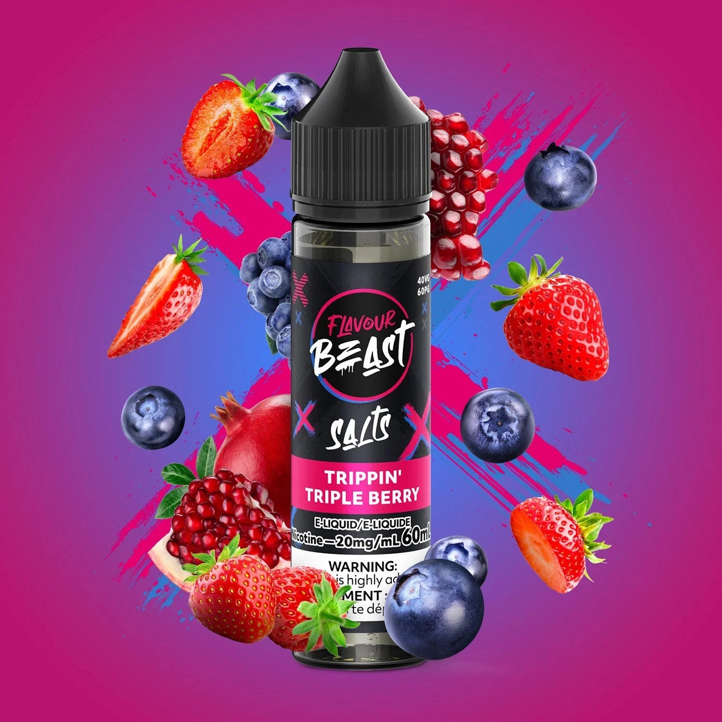 Flavour Beast Trippin Triple Berry Salt 60mL vape juice&nbsp;d