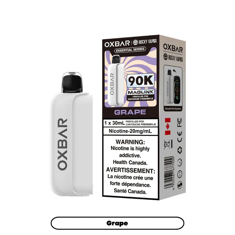 Grape  - Rocky Vapor Oxbar Maglink- 90k {Prefilled Pods} (Without Battery)