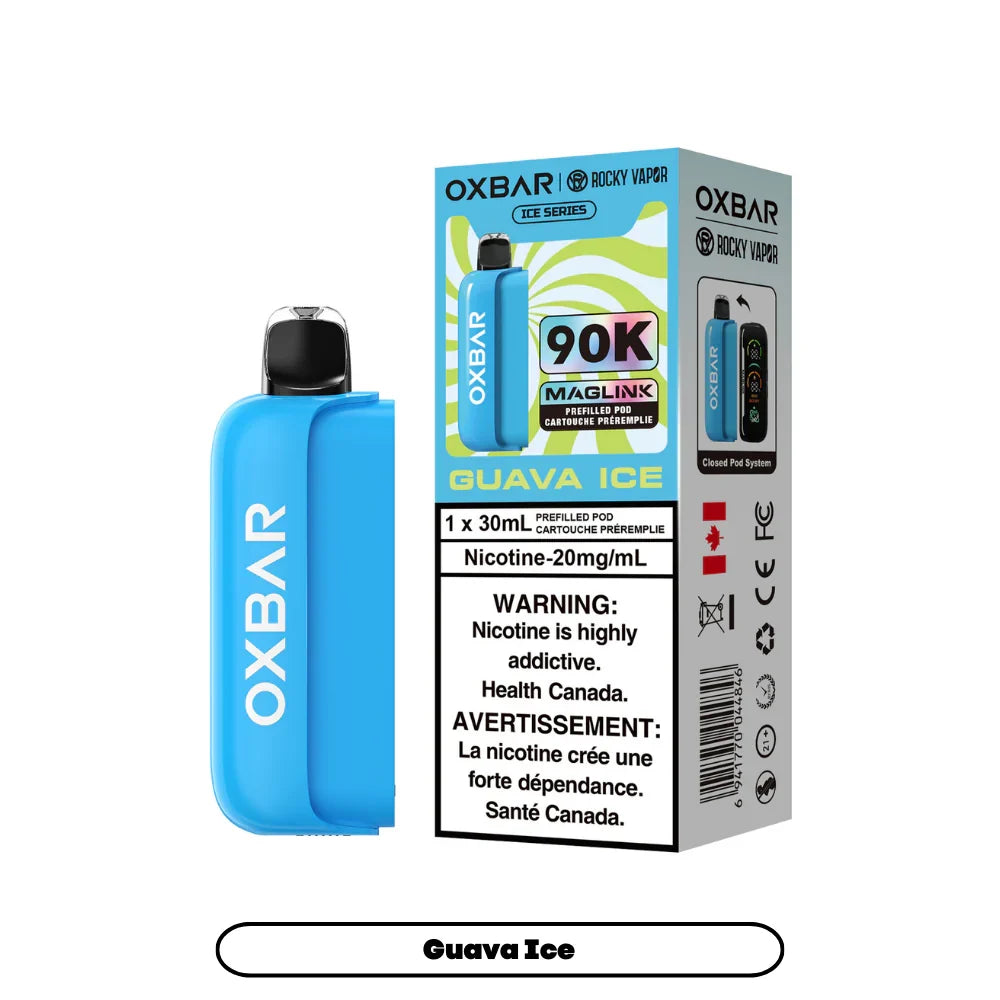 Guava Ice - Rocky Vapor Oxbar Maglink- 90k {Prefilled Pods} (Without Battery)