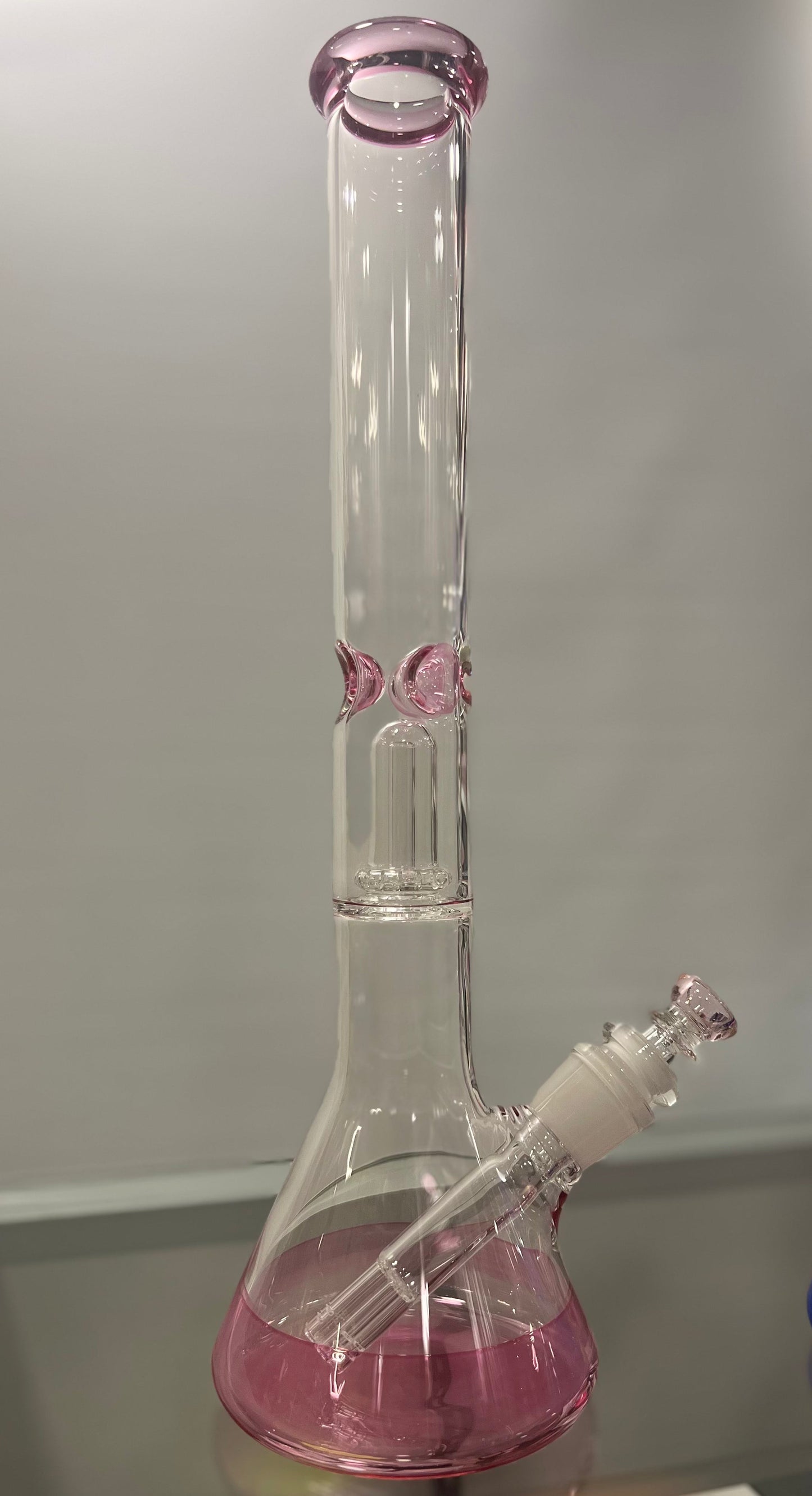 18 inch Single Perc 7mm glass water bong with 6-arm diffuser [Grace 1]