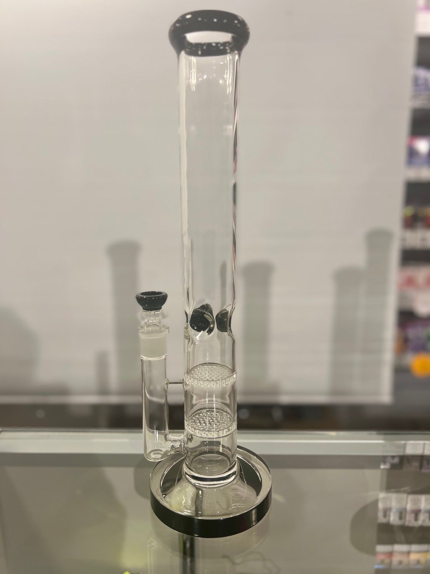 Straight Tube Bong with Double Honeycomb Percs [Grace 20 ]