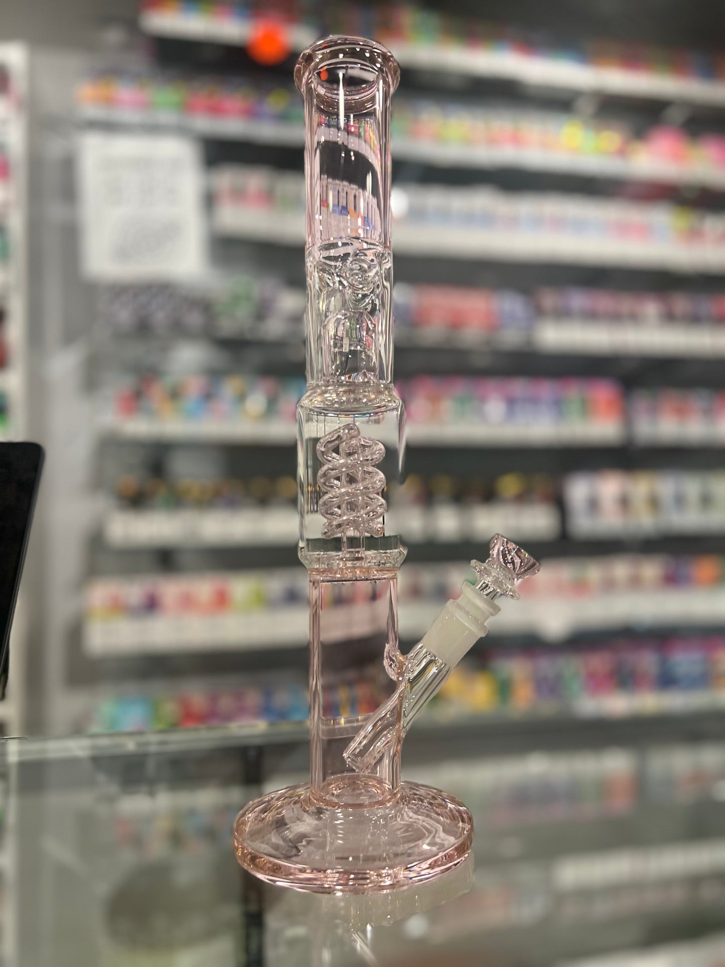 16 inch High Glass Straight Tubes Spiral Percolator Bong  [Grace 3 ]