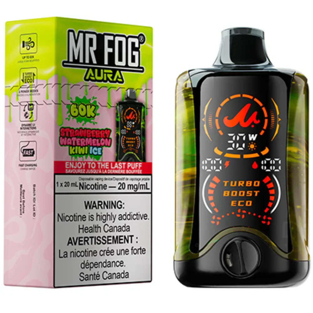 Strawberry Watermelon Kiwi Ice - MR FOG AURA 60K DISPOSABLE Vape

