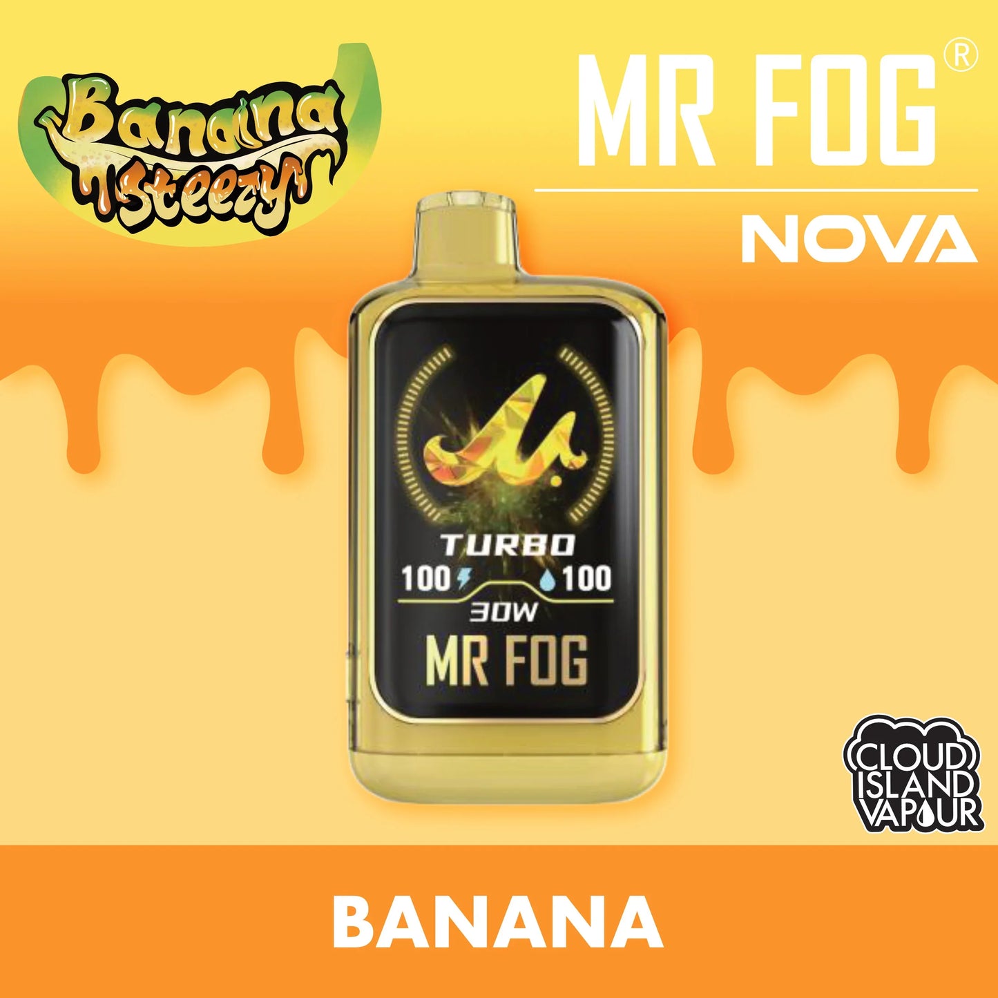 Banana Steezy - Mr Fog Nova 36K Disposable Vape
