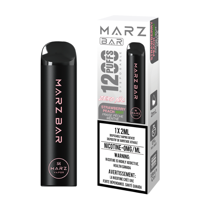Marz Bar 1200 ( Zero Nic ) - Strawberry Peach Mint ( Nicotine Free vape )