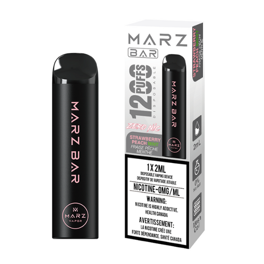 Marz Bar 1200 ( Zero Nic ) - Strawberry Peach Mint ( Nicotine Free vape )