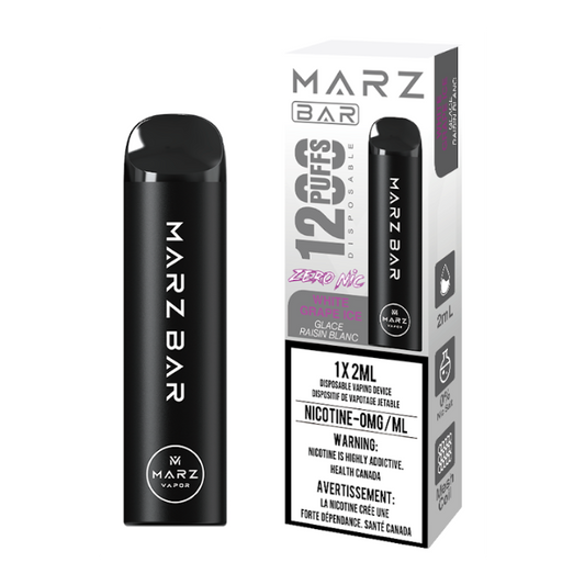 Marz Bar 1200 (Zero Nic) - White Grape Ice ( Nicotine Free vape  )