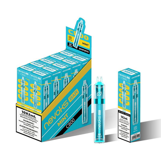 NEVOKS 800 Puffs Vape jetable – Menthe (20 mg/ml)