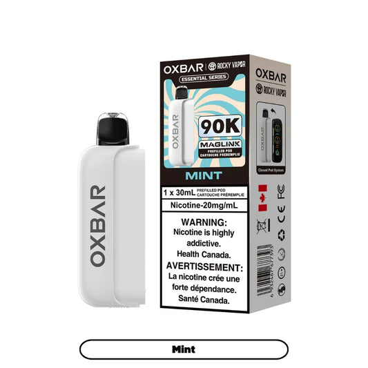 Mint  - Rocky Vapor Oxbar Maglink- 90k {Prefilled Pods} (Without Battery)