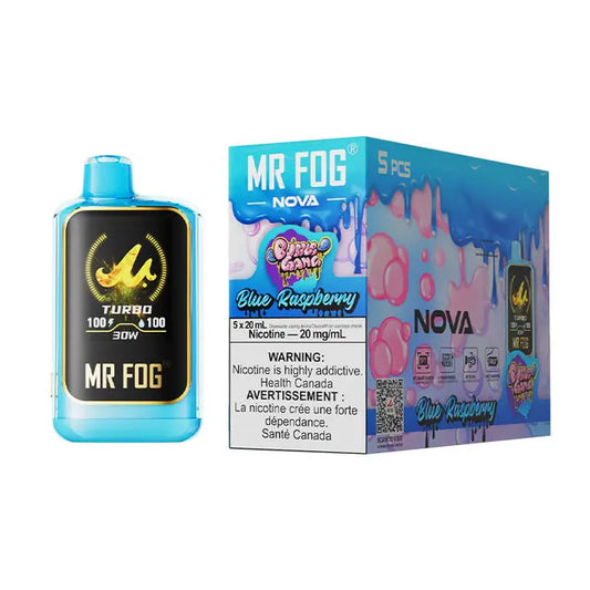 Bubble Gang - Blue Raspberry  Mr Fog Nova Upto 36000 Puffs Disposable Vape