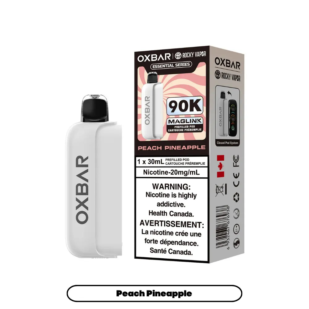 Peach Pineapple- Rocky Vapor Oxbar Maglink-  90k {Prefilled Pods} (Without Battery)
