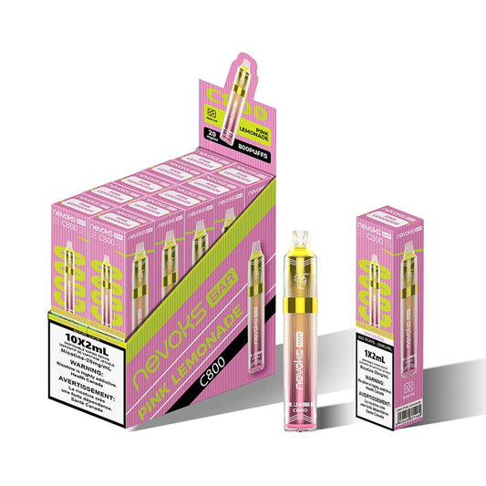 NEVOKS 800 Puffs Vape jetable – Limonade rose (20 mg/ml)