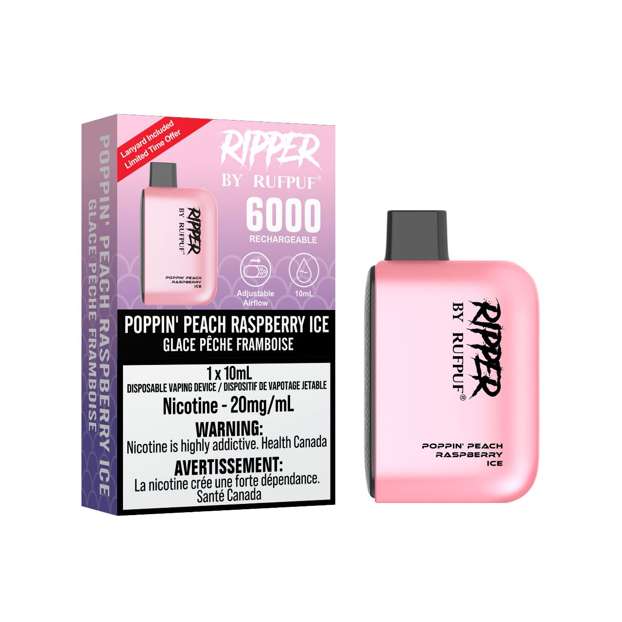 VAPE JETABLE RUFPUF RIPPER 6000 - 20 mg 