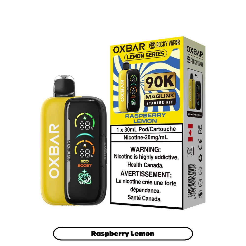 Raspberry Lemon  - Rocky Vapor Oxbar Maglink - Essential Series - 90k {Starter Kit} / 20 mg