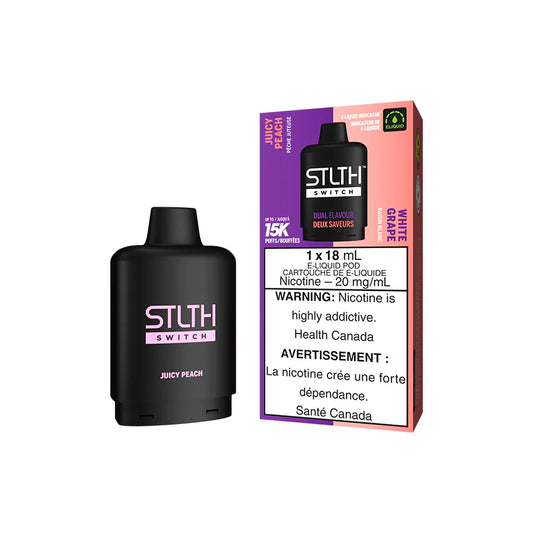 STLTH switch dual flavour 15k puffs-JUICY PEACH AND WHITE GRAPE  (Without Battery)