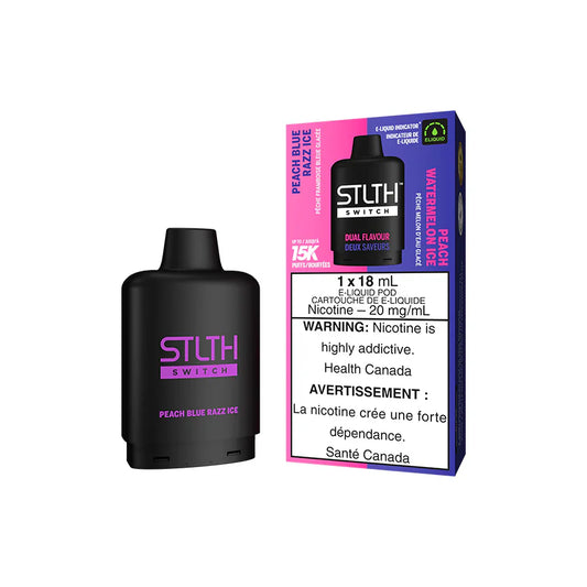 STLTH switch dual flavour 15k puffs-PEACH BLUE RAZZ ICE AND PEACH WATERMELON ICE  (Without Battery)