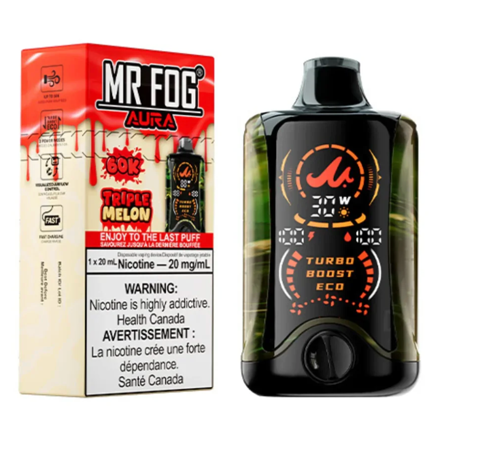 Triple Melon - Mr. Fog Aura 60K Disposable Vape –  (20mg Nic)