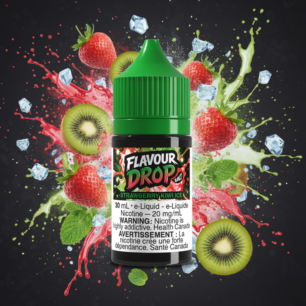 STRAWBERRY KIWI ICE By Flavour Drop E-Liquid (30ML SALT) 20 mg Nicotine