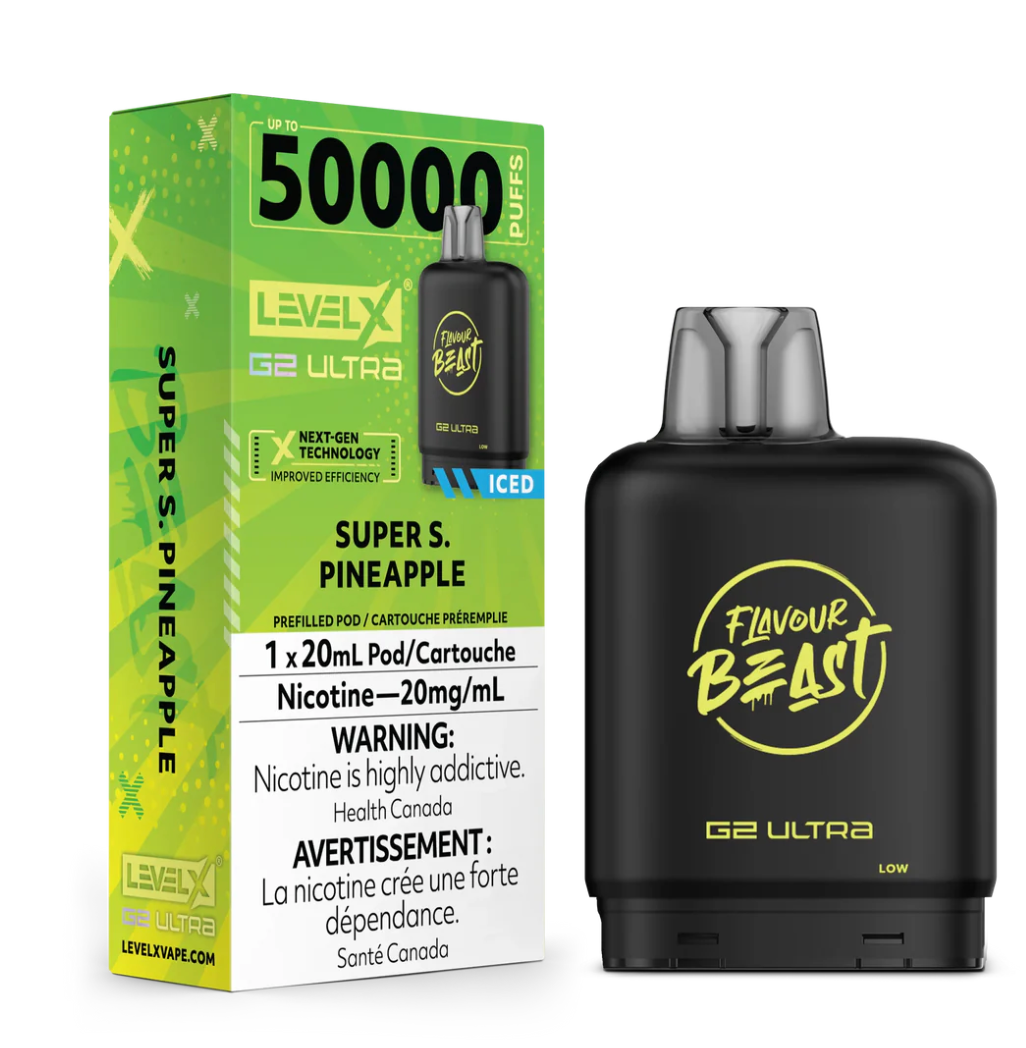 Super sour Pineapple ice - Flavour Beast Level X  G2 Ultra 50k POD - (Without battery)