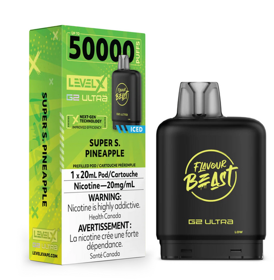 Super sour Pineapple ice - Flavour Beast Level X  G2 Ultra 50k POD - (Without battery)
