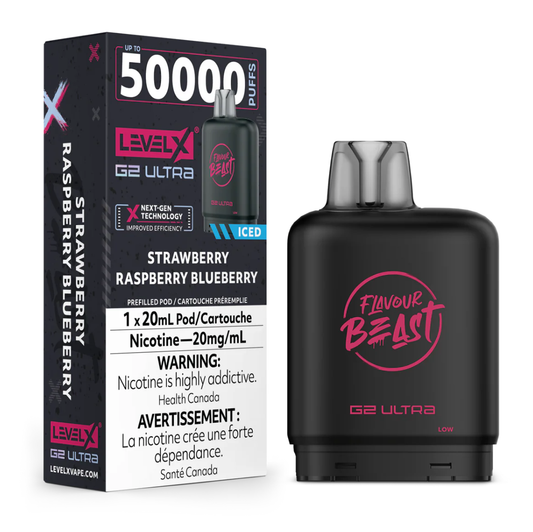 Strawberry Raspberry Blueberry ice - Flavour Beast  Level X G2 Ultra 50k POD 