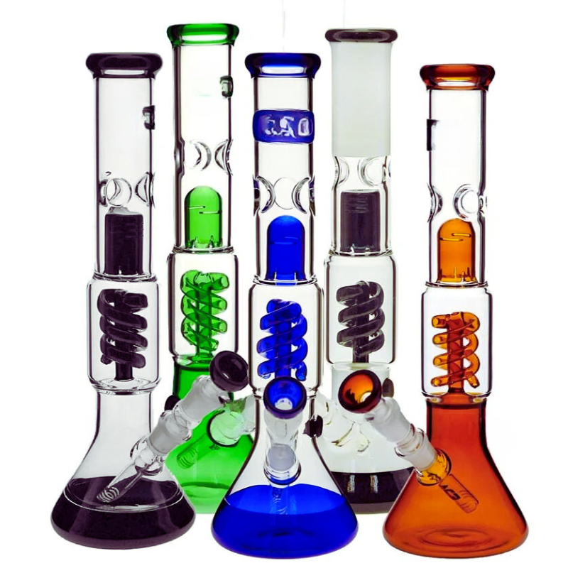 14 inch Spiral Percolator Bong | Thick Glass | 4 color [Grace 4]