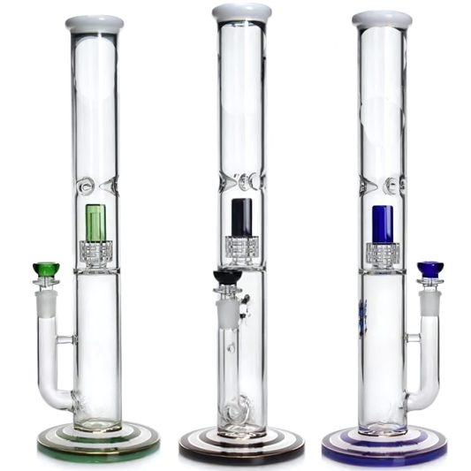 15 inch Double Perc Straight tube Bong 14mm Thick [Grace 10 ]