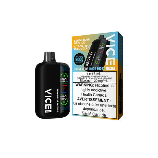 Vice Boost 9000 Puffs Vape jetable - Citron bleu Razz Ice