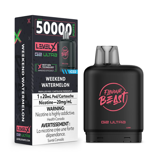 Weekend Watermelon Iced - Flavour Beast Level X G2 Ultra 50K Pod