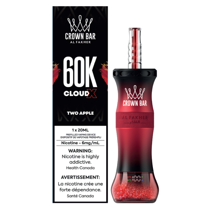 Cloud X 60K - Two Apple - Al Fakher Crown Bar Disposable Vape 