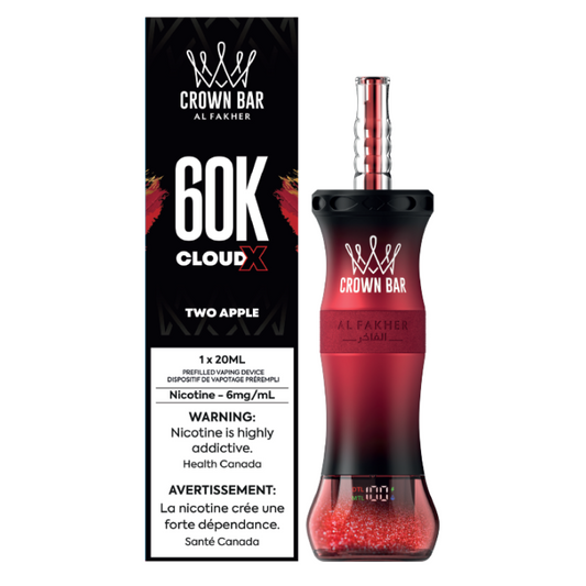 Cloud X 60K - Two Apple - Al Fakher Crown Bar Disposable Vape 