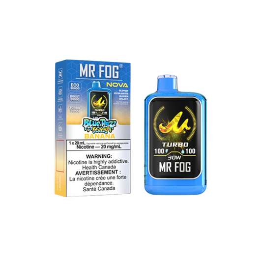 Blue Razz Steezy Banana- Mr Fog Nova 36K Disposable Vape ( 20mg )