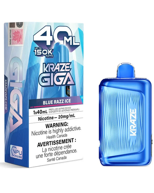 KRAZE GIGA 150K - Blue Razz Ice - Disposable Vape