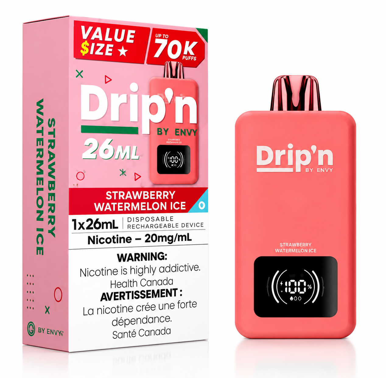 Strawberry Watermelon Ice - Drip'n by Envi Disposable