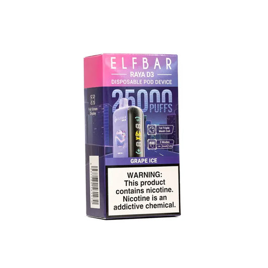 ELFBAR Raya D3 25000 Puffs Disposable Vape-Grape Ice