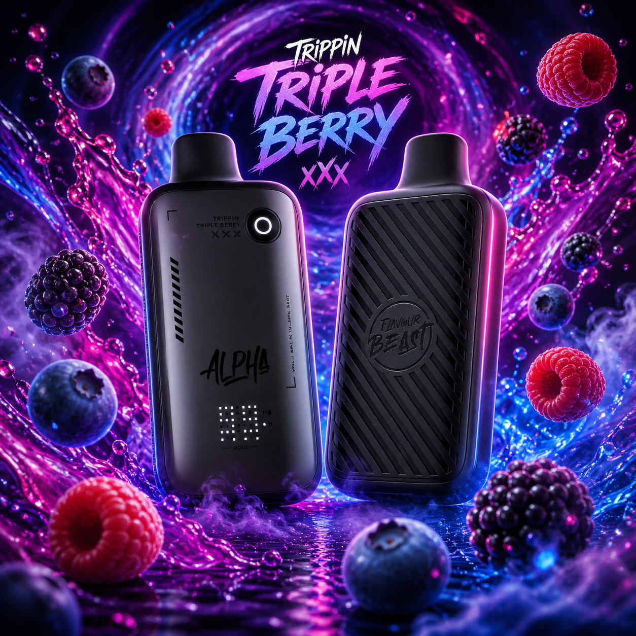 Trippin Triple Berry - Flavour Beast Alpha 80K Disposable Vape ( 30 ML )