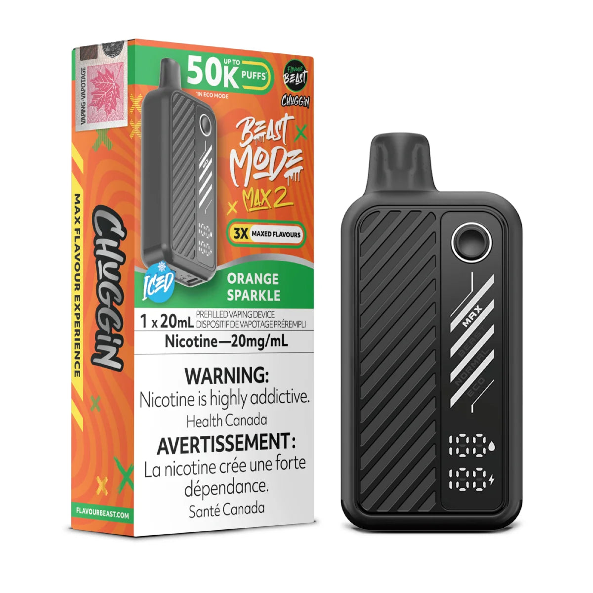 '-Orange Sparkle (Orange Fizz) - Flavour Beast Mode Max 2 50K Disposable Vape  (20mg Nic)