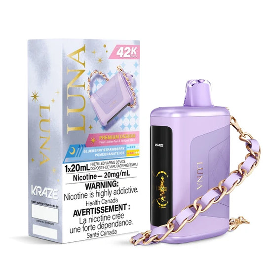 Blueberry Strawberry Pomegranate Ice - Kraze Luna 42k Disposable ( 20mL/20mG)