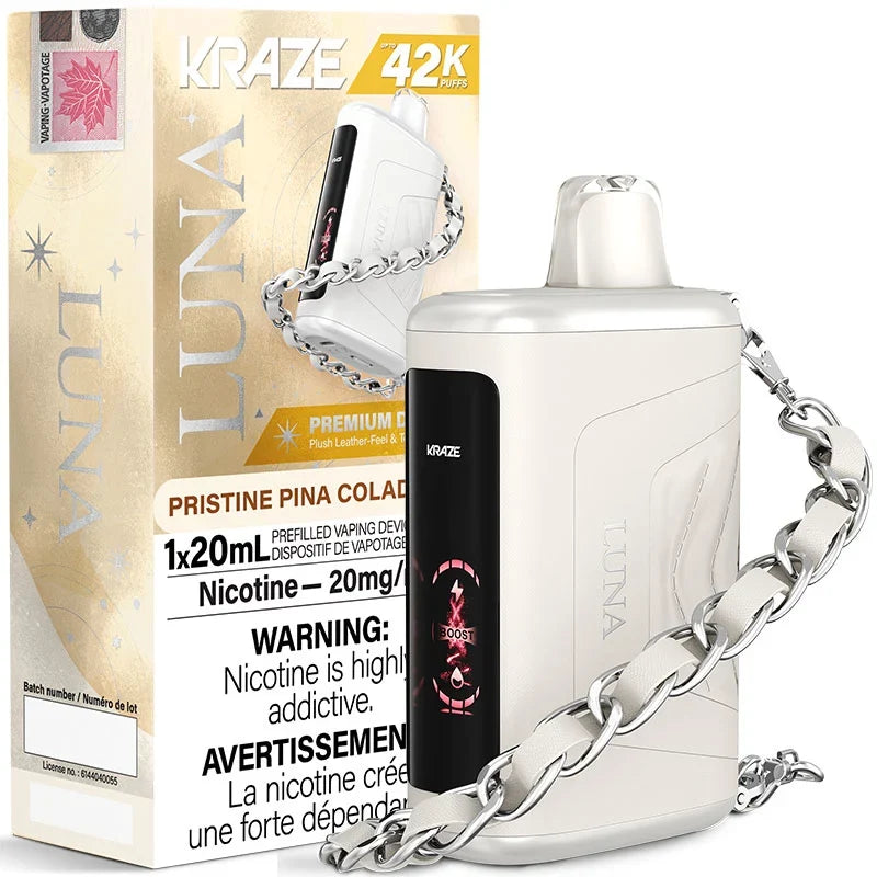Pristine Pina Colada Ice | Kraze Luna 42K 20mg Disposable Vape